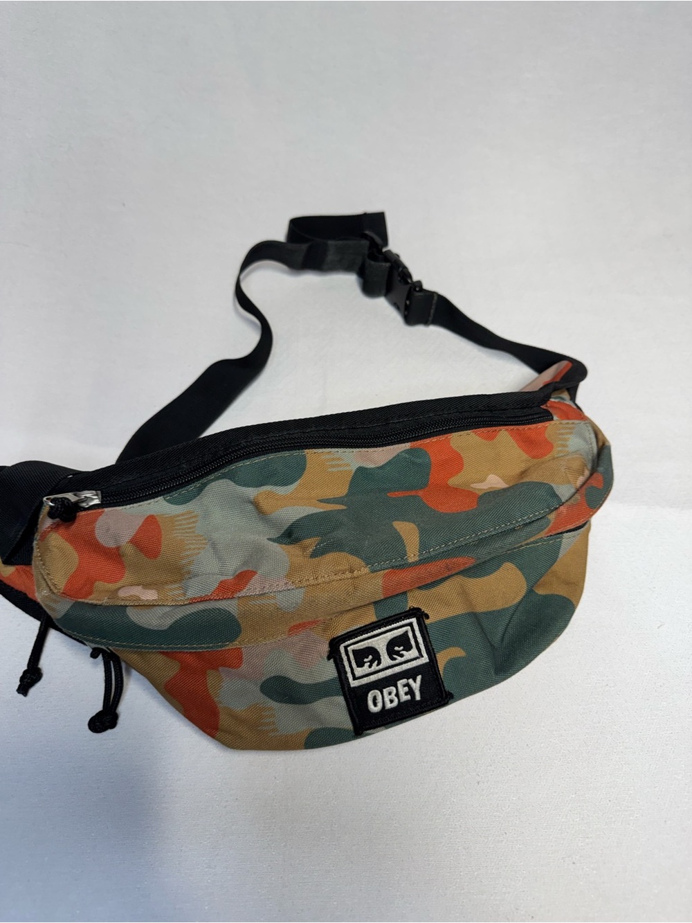 Obey Men’s Camo Belt Bag - Green, Tan & Orange
